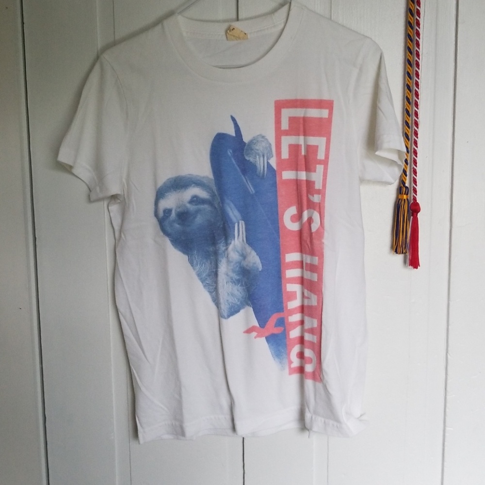 hollister white tee with logo